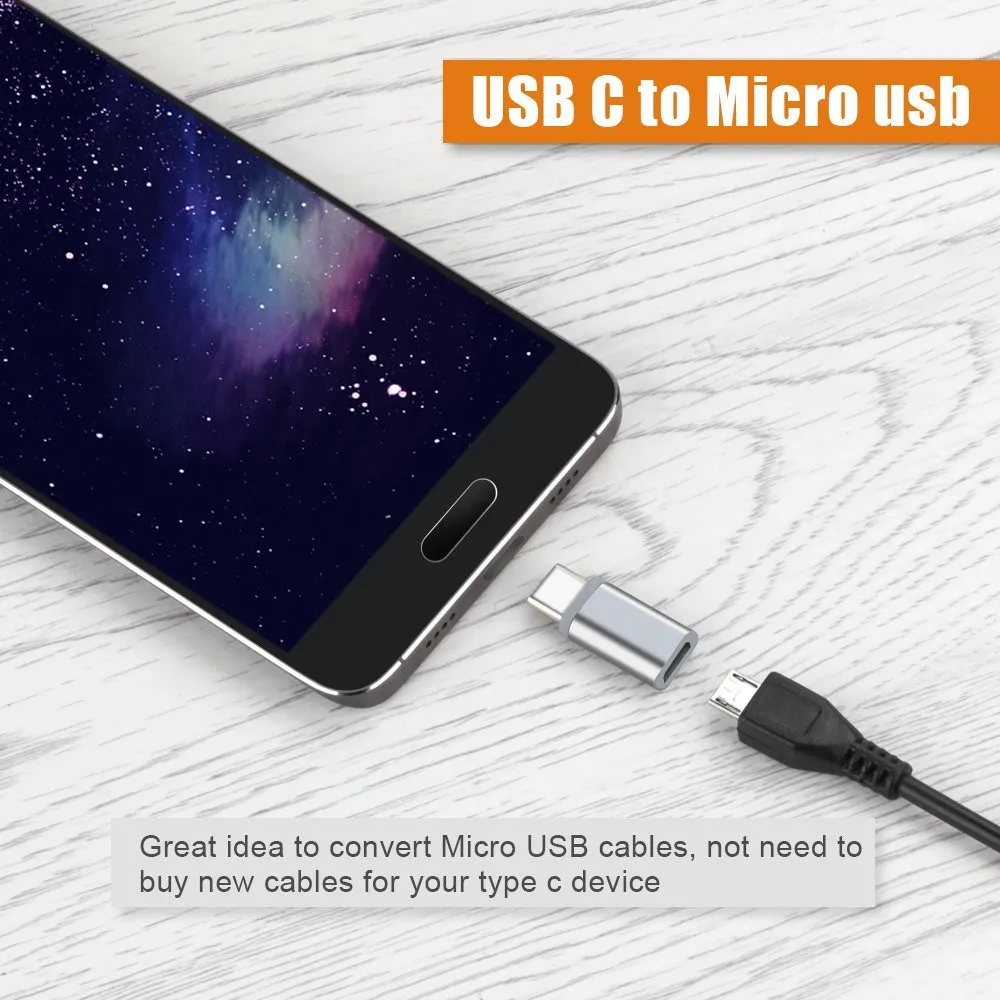 Переходник USB C на Micro для Samsung Galaxy S9 + S8 Plus Note 8 Tab S3 T820 T825 A3 A5 A7 2017|Зарядные устройства|