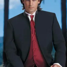 Пользовательские Костюмы воротник черный Жених Смокинги друзей жениха Мужские свадебные костюмы одежда(куртка+ брюки+ жилет