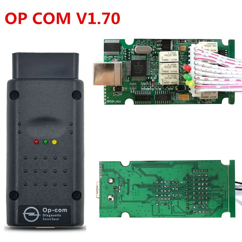 OP COM V1.99 OPCOM V1.95 с самым лучшим для зеленой печатной платы реальные PIC18F458 чип OBD2 подключению CAN-шины для Opel obd2 Профессиональный диагностический инструмент - Цвет: OPCOM V1.70