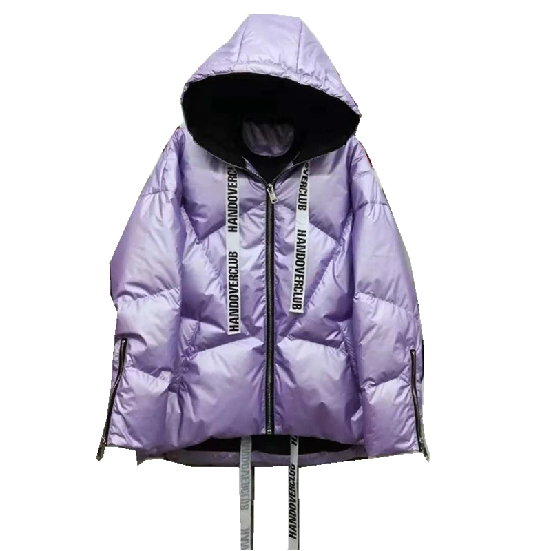 

Autumn Winter Women Parkas Down Coats Jacket with Hoody 80% Duck Down Lady Short Outerwear LF5184