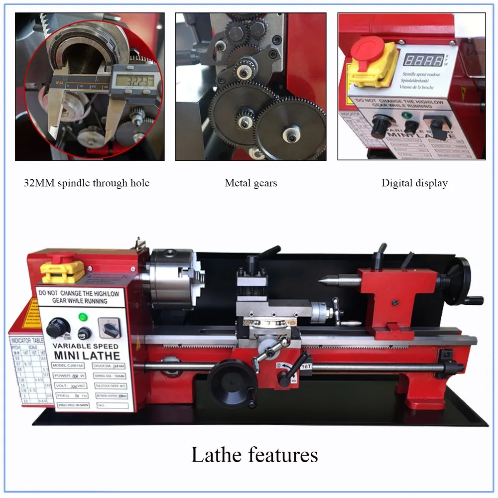 Бесщеточный двигатель все металлические шестерни 650 Вт мини токарный станок металлообрабатывающий цифровой контроль Настольный фрезерный станок 32 мм отверстие шпинделя|Станок|   | АлиЭкспресс