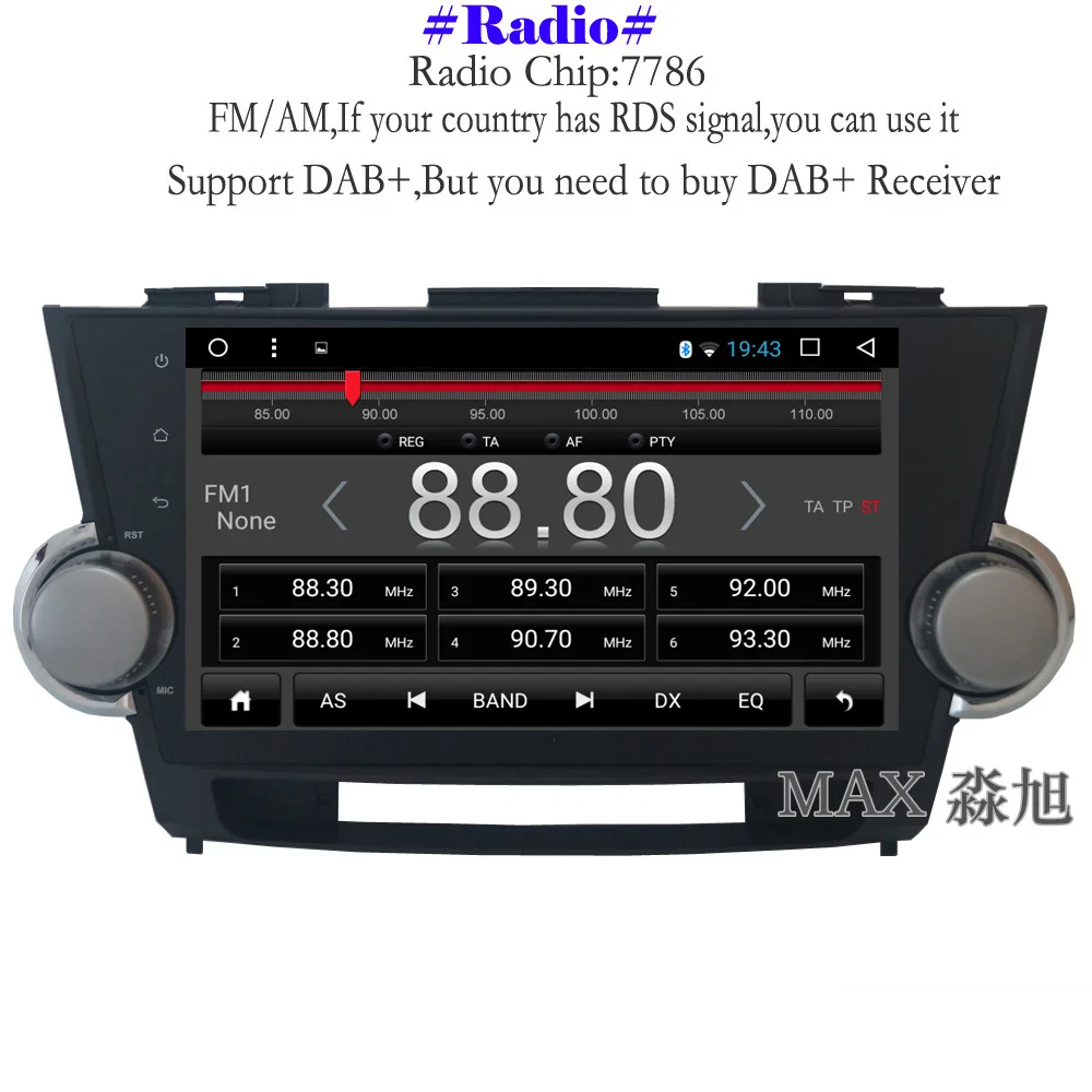 Excellent MAX Android 8.1.0 Car DVD Player for Toyota highlander 2009 2010 2011 2012 2013 GPS Navigation Free Map Car Radio RDS WiFi SWC 4
