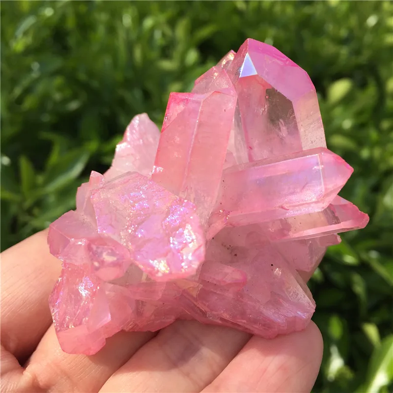 

Beautiful Aura Crystal Cluster Angel Aura Titanium Quartz Crystal Specimen Minerals Reiki Healing Chakra