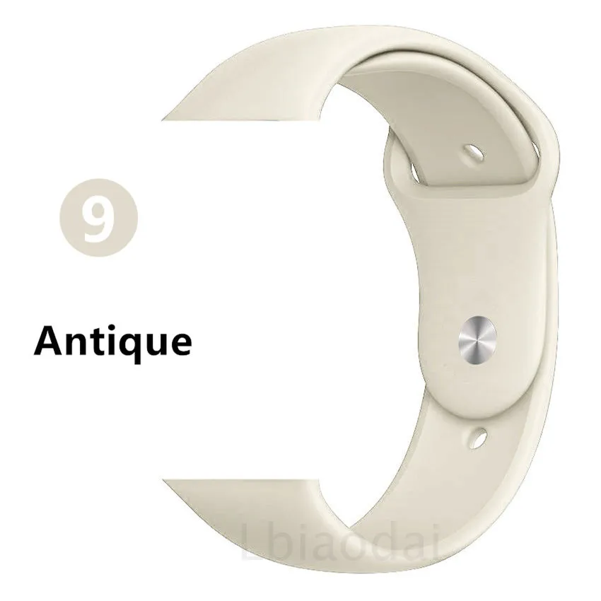 Antique Ремешок для Apple Watch 38 мм 42 мм iWatch 4 ремешка 44 мм 40 мм спортивный силиконовый ремень браслет Apple watch 5 4 3 2 Аксессуары для ремешка - Цвет ремешка: Antique