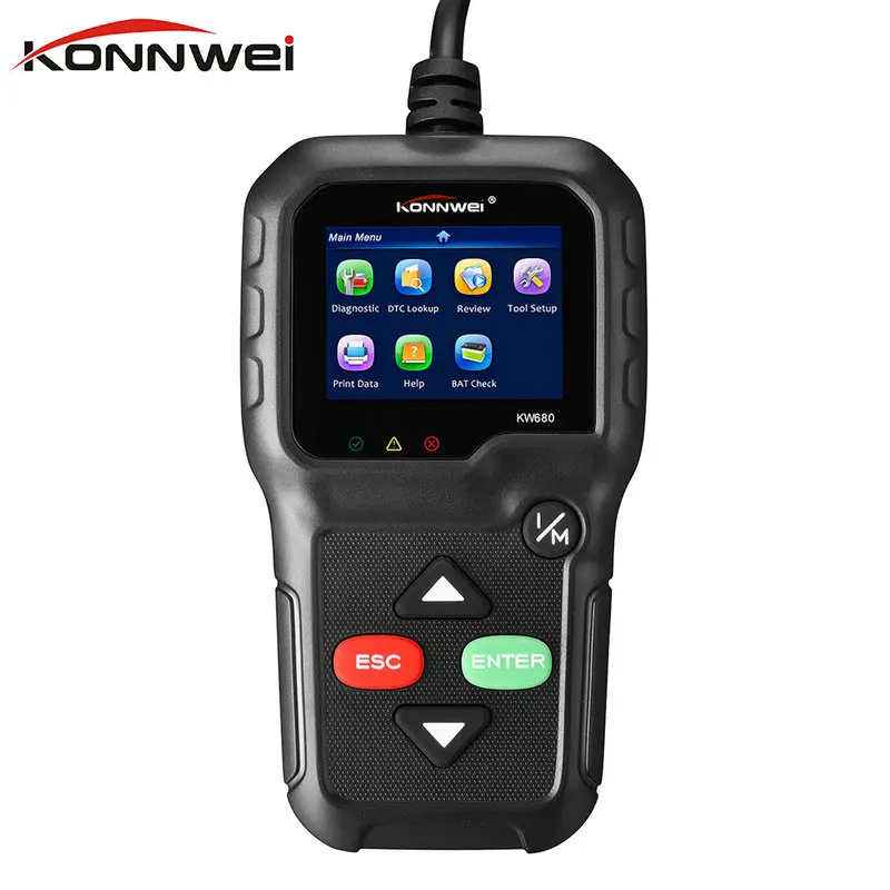 Новейший OBD 2 ODB Автосканер KONNWEI KW680 с поддержкой нескольких языков все функции OBD2