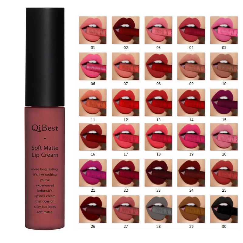 127 20 De Réductionqibest Marque Lèvres Beauté Maquillage Pigment Imperméable à Leau Brillant à Lèvres Longue Durée Noir Velours Mat Nu Rouge à