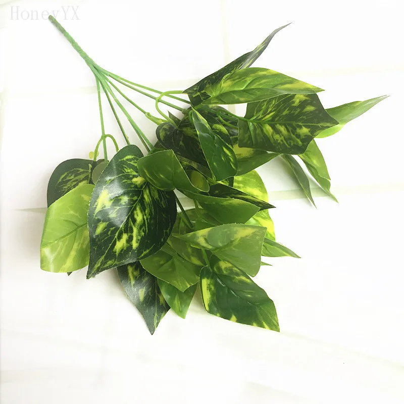 35CM Green Leaf Decoration Plastic Artificial Plants for Simulation
