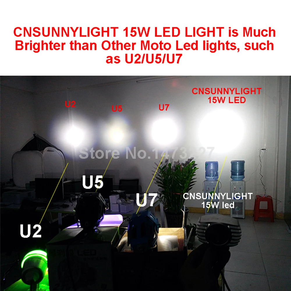 CNSUNNYLIGHT LED Car External Headlight 15W 10W White High/Low Motorcycle DRL Headlamp Spotlight Drive Fog Spot Lights DC12V/24V