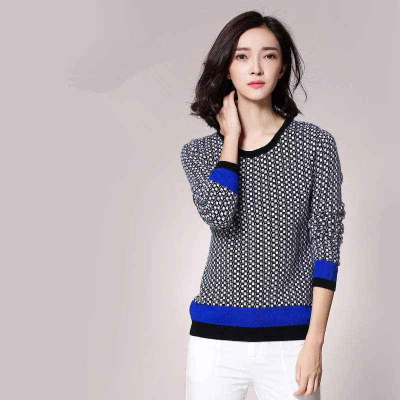 adohon 2017 womens winter Cashmere sweaters and auntmun women knitted Pullovers High Quality Warm Female Oneck Plaid adohon 2017 womens winter Cashmere sweaters and auntmun women knitted Pullovers High Quality Warm Female Oneck Plaid