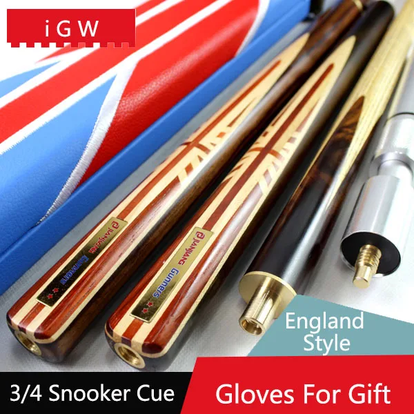 2016 New 3/4 Snooker Cues Sticks 9.8mm Tips With Snooker Cue Case