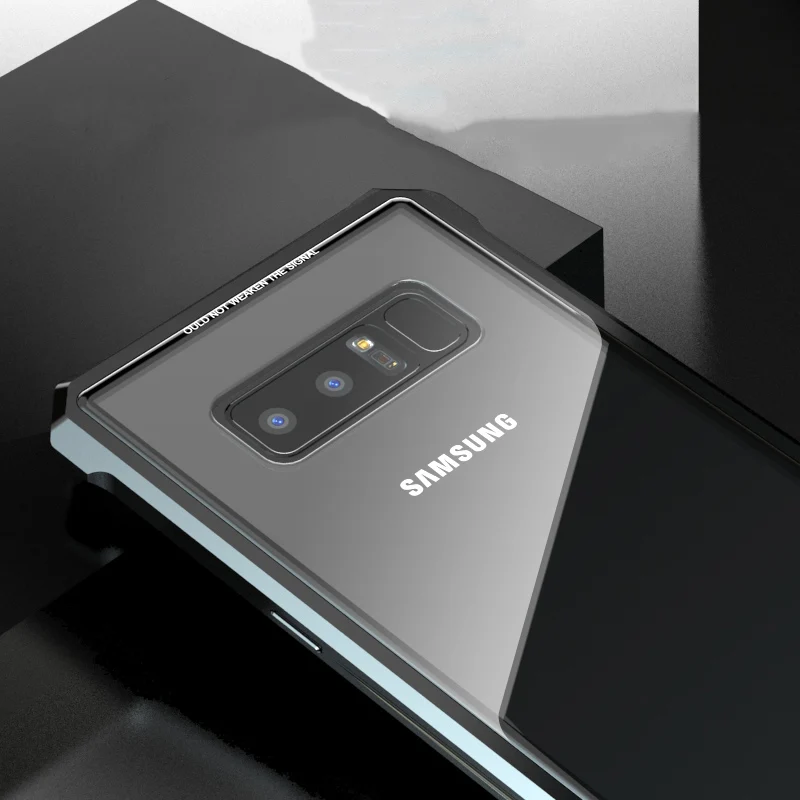 

High-end ultra-thin metal frame Tempered glass mirror shell For Samsung galaxy note 8 case cover note8