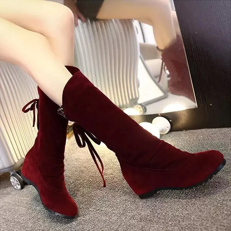 

Fashion Women Shoes Casual Over Fringe Boots Autumn Winter Female Round Toe Platform Pumps Warm Snow Boots Shoes Mujer