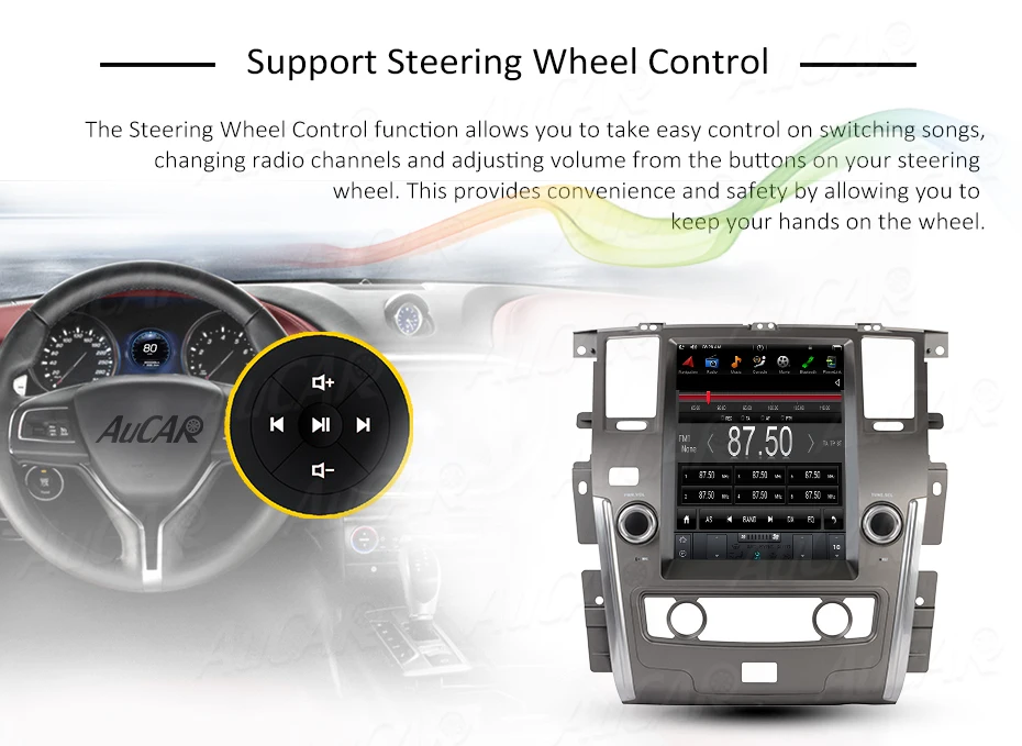 Discount 12.1" Tesla Style for Nissan Patrol with Android car gps system Bluetooth Radio WIFI 4G Vertical Stereo car dvd player 16