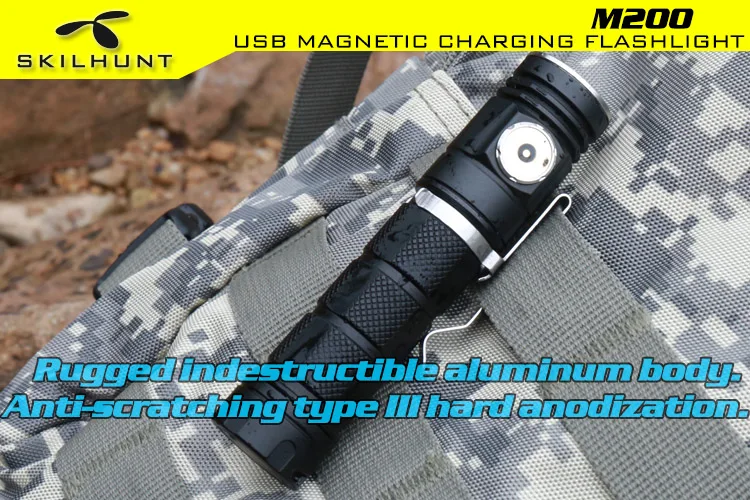 Skilhunt M200 CREE XP-L светодиодный 1050 Люмен USB Магнитный заряжаемый фонарик