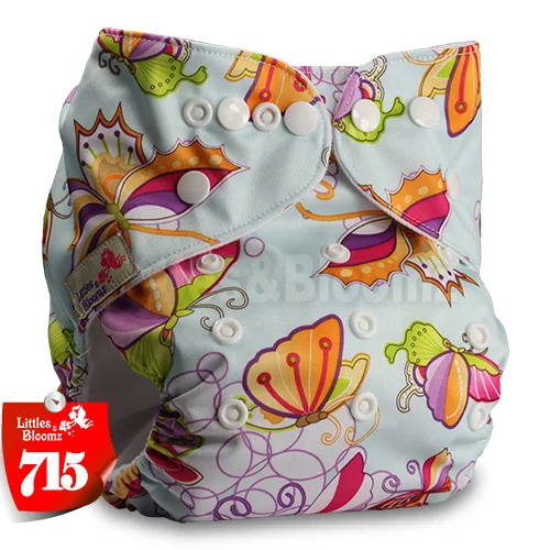 [Littles&Bloomz] Детские моющиеся тканевые подгузники одного размера, многоразовые карманные подгузники с вкладышами, доступные для детей 0-3 лет, 3-15 кг, один размер - Цвет: 715