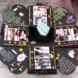 DIY фотоальбом ручной работы шестигранный взрыв Подарочная коробка для семья друзья подарок альбом коробка для карт путешествия