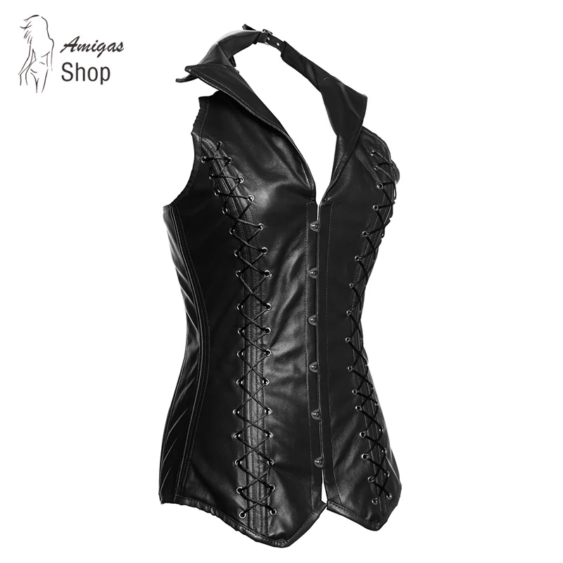 Black/Red Fashion Shapewear Leather Corset Waist Trainer Corsets