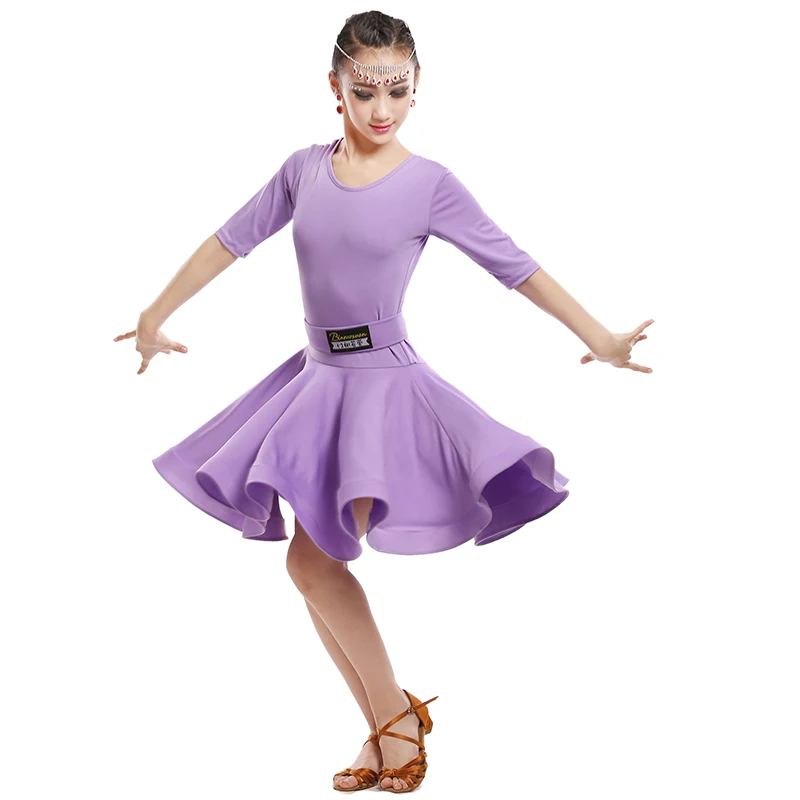 Платье для латинских танцев для девочек зеленого и синего цвета Детская одежда для бальных танцев сальсы Детские вечерние костюмы сценическая одежда с длинным рукавом