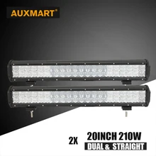 Auxmart 5D CREE chips 20″ 210w offroad LED Work light bar straight combo beam bar light car camper trailer 4×4 SUV ATV 24V 12V