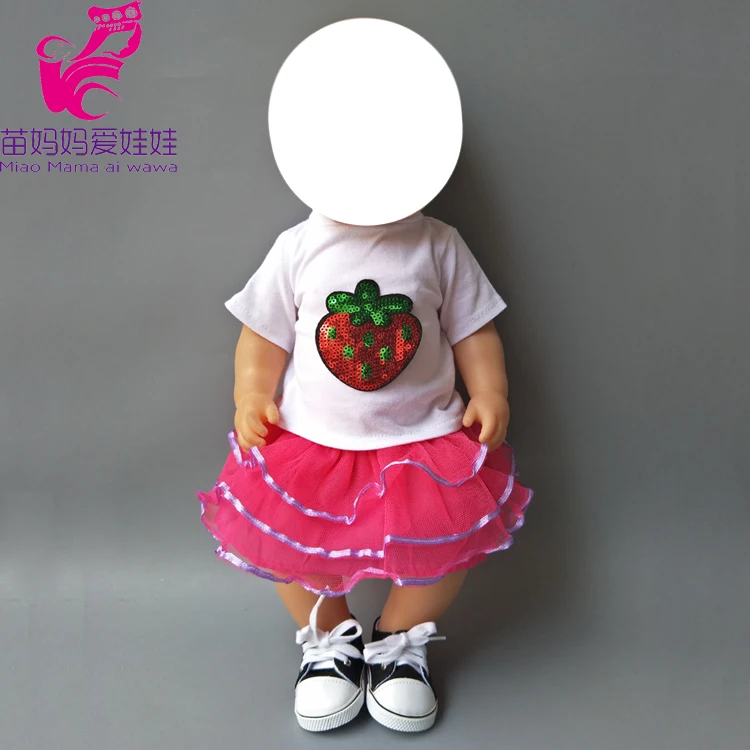 

18 inch baby doll lace ballet dress with white shirt quality clothes wear sets for girl baby doll toys