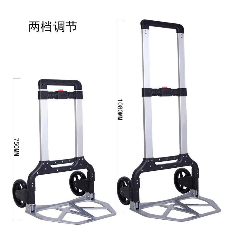 20% Portable Trolley Cart Folding Portable Trolley Car Aluminium Hand Push Cart Heavy Loading Trailer Handling Shopping Cart