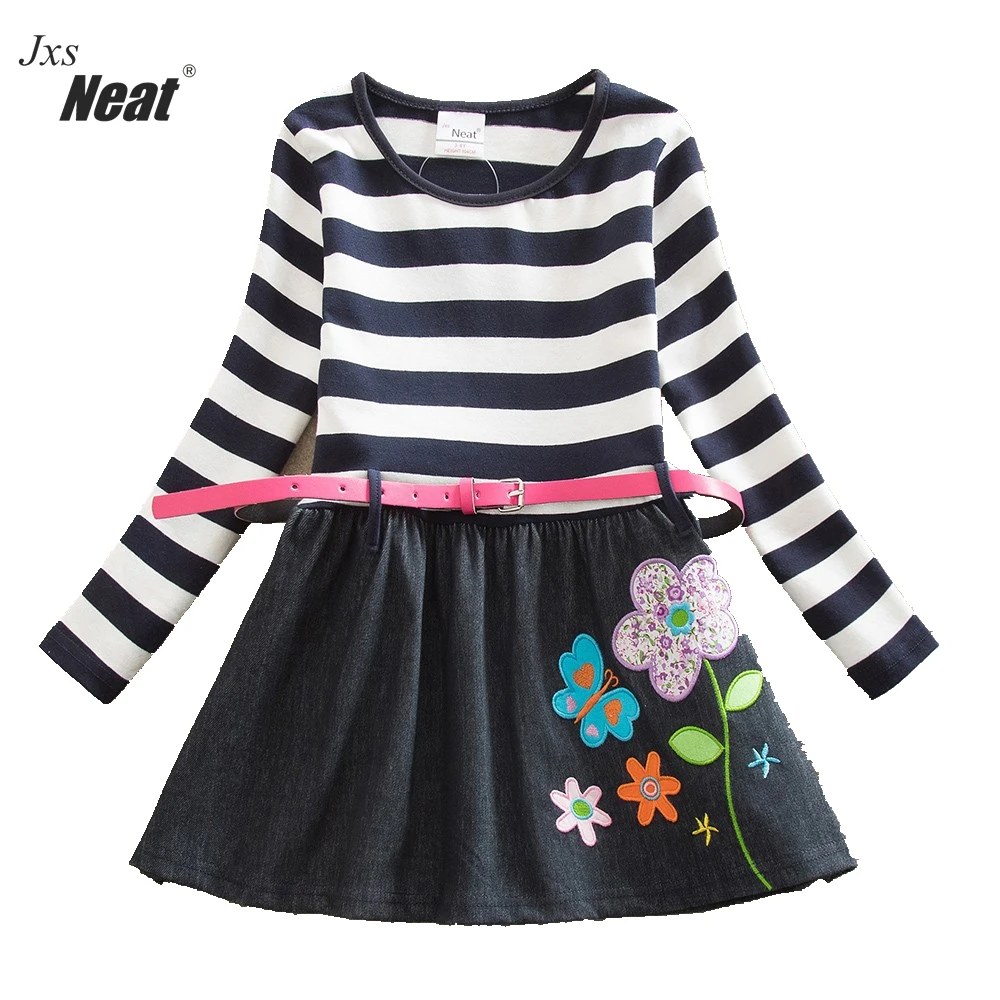 Платье для маленьких девочек neat 100% хлопок vestidos infantil детская одежда платье с