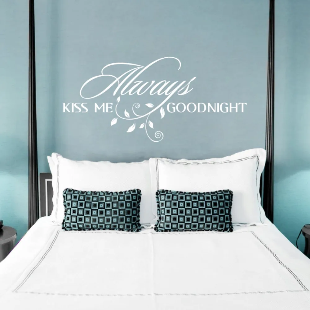 Наклейка на стену с надписью Always Kiss Me|decor wall sticker|decorative stickers for windowssticker security |