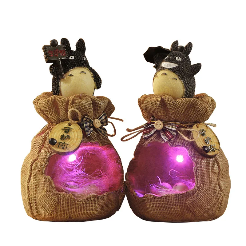 

Totoro Egg Night Light Lamp Decoration Figurines Miniature Craft Ornament Resin Night Light Craft Kids Lighting Craft For Gifts