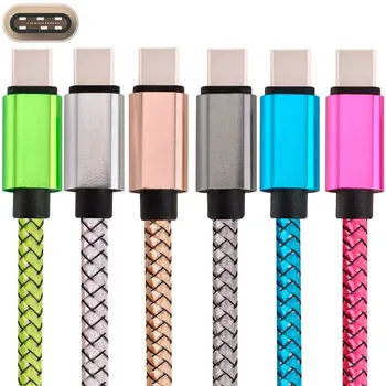 

1m 2m 3m Aluminum Alloy Fabric Type C Accessory Bundles Usb Cable for Macbook One Plus 2 Nexus 5X 6P Meizu Pro 5 For Samsung s8