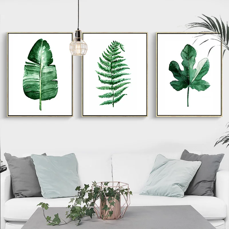 Modern-Green-Tropical-Plant-Leaves-Canvas-Art-Print-Poster-Nordic-Green-Plant-Wall-Pictures-Kids-Room (2)