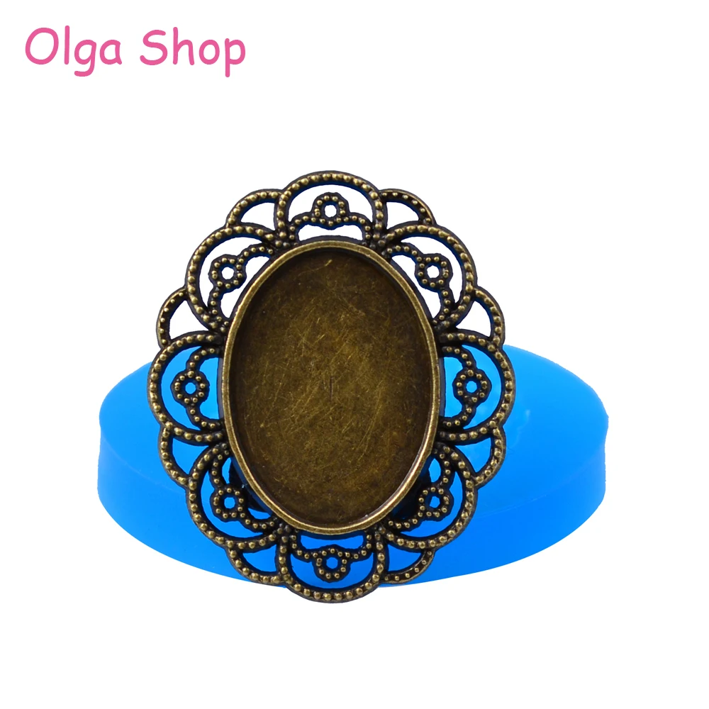 

OYL089 39.7mm Lace Oval Frame Silicone Push Mold - for Sugarcraft, Fondant, Cake Decoration, Gum Paste, Resin Polymer Clay Mold