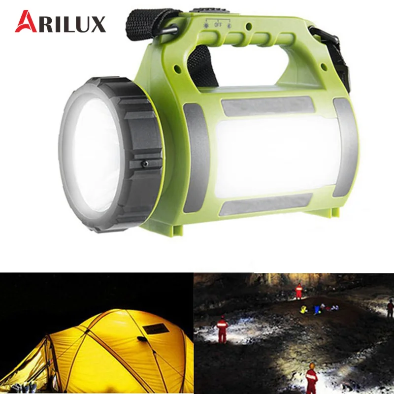 

ARILUX Rechargeable LED Camping Lantern Spotlight 5Modes Multi-functional Waterproof 2000mAh Power Bank Hiking Emergency