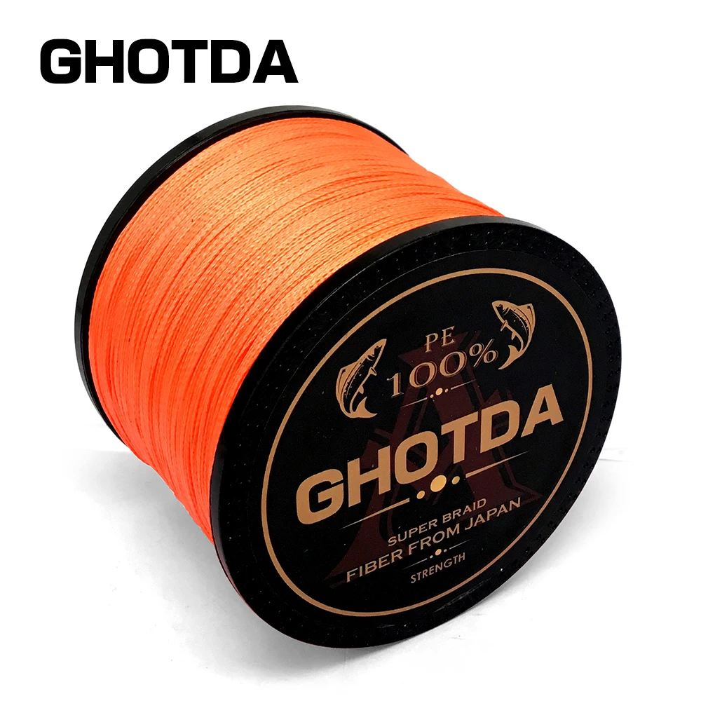 GHOTDA PE البرتقال جديلة خط الصيد 4 فروع 100 متر 150 متر 300 متر 500 متر 1000 متر البحر الصيد نسج سوبر قوي المواضيع GHOTDA PE البرتقال جديلة خط الصيد 4 فروع 100 متر 150 متر 300 متر 500 متر 1000 متر البحر الصيد نسج سوبر قوي المواضيع