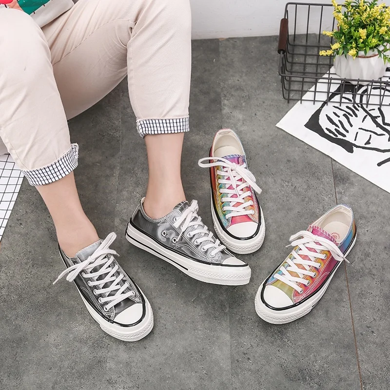 

Novel Canvas Shoes Women 2019 New Hot High Quality Colorful Shallow Ladies Casual Shoes Lace-up Breathable Female Footwear