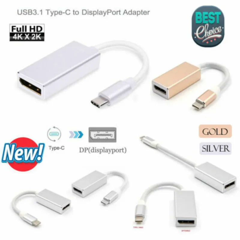 Тип C к DisplayPort DP USB Адаптер C 3,1 Для 4 K преобразователь ТВЧ-сигналов мужчин и женщин