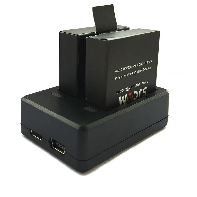 Skup SJCAM 2 szt. Baterie SJ6 3.8V 1000mAh akumulator + podwójna ładowarka do SJCAM SJ6 Legend akcesoria do kamer sportowych