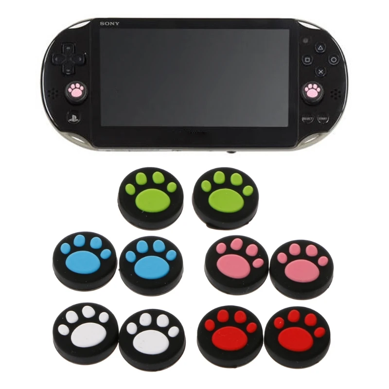 

OOTDTY 10 PCS Silicone Paw Style Thumb Stick Joystick Caps Grips Covers Case for Nintendo Switch NS Nintend Gaming Accessories