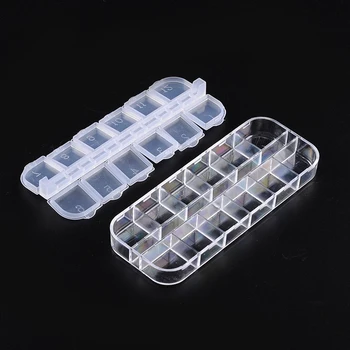 

Plastic Bead Containers for beads ,Jewelry Box for Nail Art Decoration,12 Compartments,about 13cm long, 5cm wide,1.5cm high