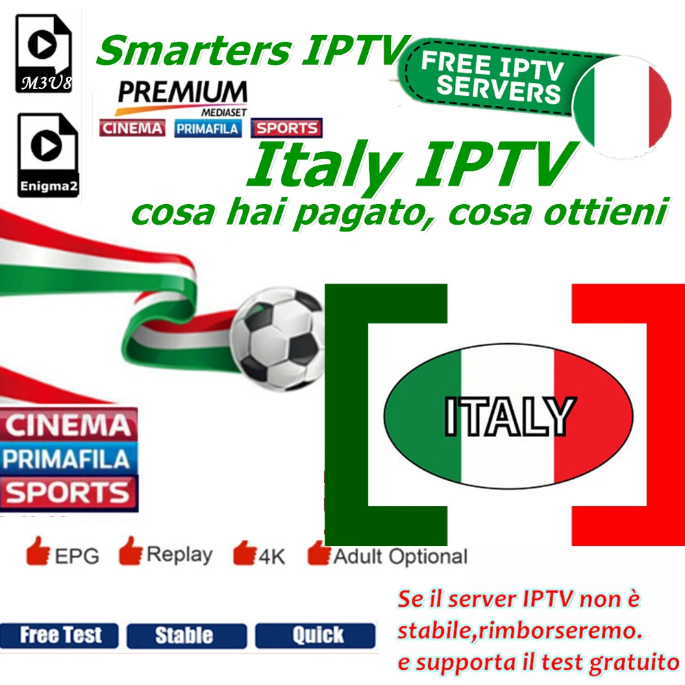 Smarters IP tv Италия IP tv Dazn Italia Mediaset Премиум подписка поддержка в m3u8 Enigma2 Smart Android tv