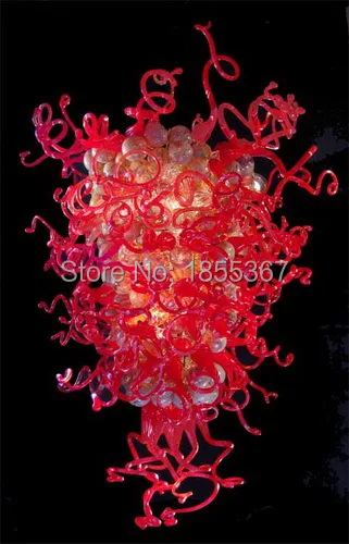 

Free Shipping High Ceiling Red and Clear Cheap Modern India Chandeliers