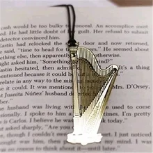 6 шт./партия металлический милый музыкальный инструмент Kawaii Закладка стационарная Закладка гитара пианино арфа аккордеон скрипка труба