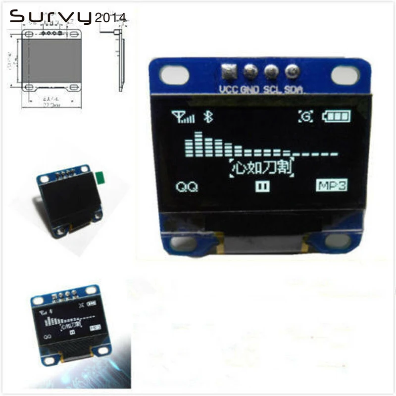 0.96 inch IIC Serial White OLED Display Module 128X64 I2C SSD1306 12864 ...