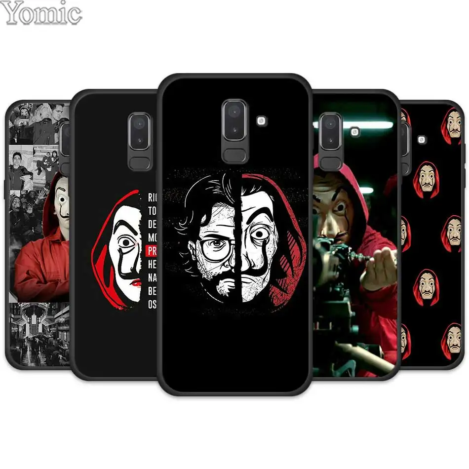 

Silicone Mobile Phone Case for Samsung Galaxy J4 J6 J8 Plus 2018 J4Plus J6Plus J4+ J6+ TPU Black Cases Cover La Casa de papel