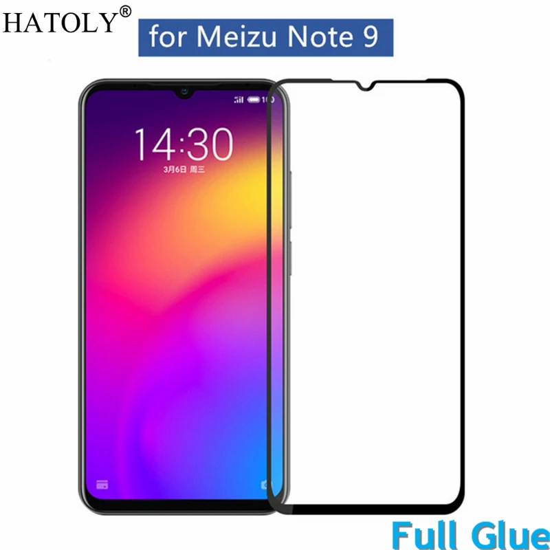 

Full Glue Tempered Glass For Meizu Note 9 Screen Protector for Meizu Note 9 Full Cover Meizu Note 9 Dust Proof Film HATOLY 6.2"