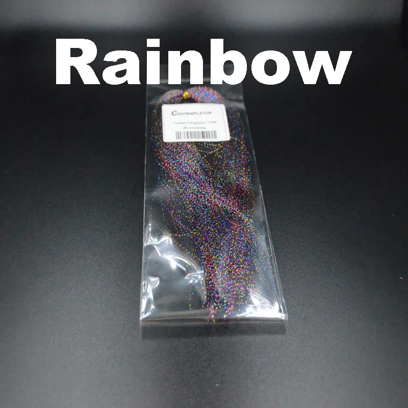 Rainbow Созерцатель 8 цветов flashabou Голографическая мишура для ловли нахлыстом материалы 5 шт. для завязывания мушек джиг витые пряди хрустальные блесны - Цвет: Rainbow