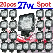 Tkeapl TMH 20 шт 12В 24В 27 Вт светодиодный рабочий светильник Светлое пятно луча грузовой автомобиль с открытыми рабочими электрическими схемами внедорожный D40 внедорожник 4WD лодка квадратной формы