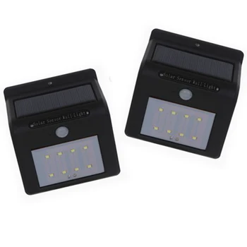 

2PCS 8LED Solar Wall Lights Human Body Sensor Outdoor Lights Waterproof for Garden Home Lawn Lamp