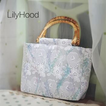 

LilyHood 2020 Handmade Shabby Chic Lace Tote Bag Lady Vintage Retro Chic Victorian Style Wedding Rustic Top-Handle Handbag Bag
