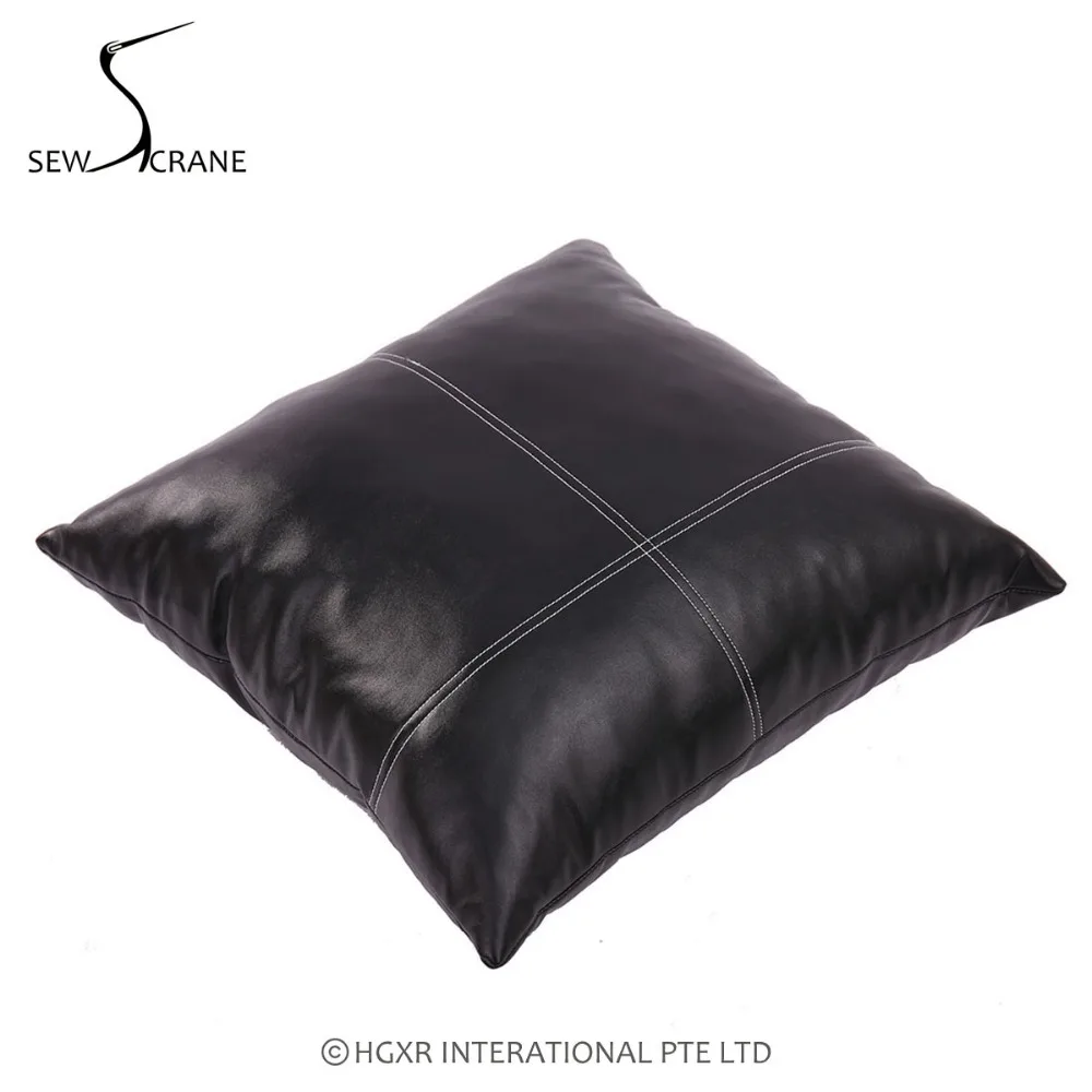 SewCrane винтажная Черная Кожаная подушка из искусственной кожи покрывало для автомобильного сиденья декоративная подушка