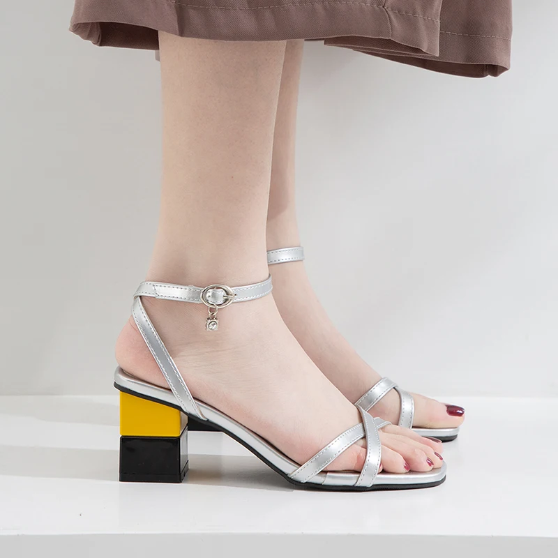 

SARAIRIS Large Size 33-47 Elegant Classic Women Summer Party Shoes Woman Chunky High Heels ankle-strap Women Sandals